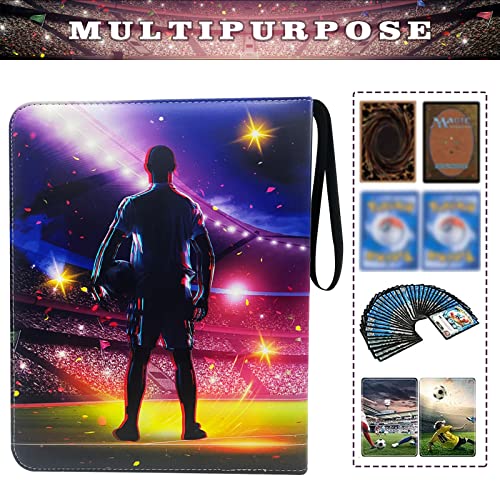 Soccer Card Binder with 9 Pockets & Removable Sleeves - Holds 900 Cards