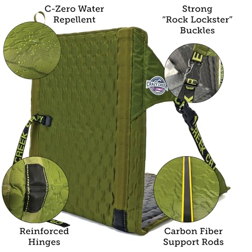 Outdoor Camping Chair with Adjustable Straps Water-Resistant Compact Seat - Olive/Slate / Original