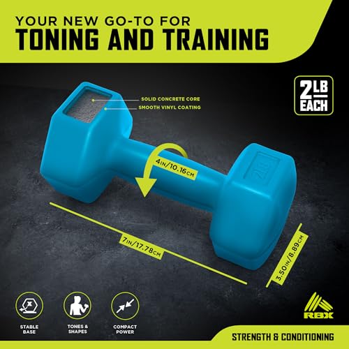 2-Pack Vinyl Coated Hex Dumbbell Set for Body Building and Strength Training