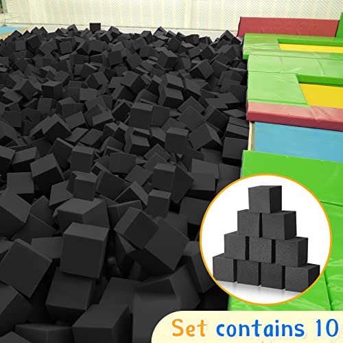 10 Pieces Foam Pit Blocks for Gymnastics, Trampolines & Extreme Sports - 8x8x8 Inch