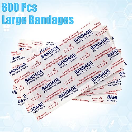 Sinmoe 800 Pack Large 2x4 Inch Adhesive Bandages for Wound Care - Bulk First Aid Supplies