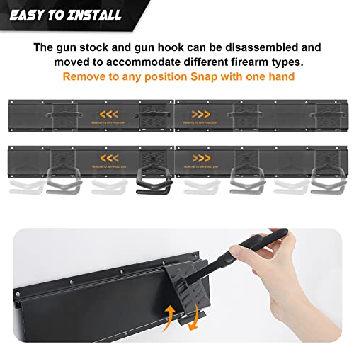 GOHIKING 8-Slot Wall Mount Gun Rack with Soft Padding for Rifles & Shotguns