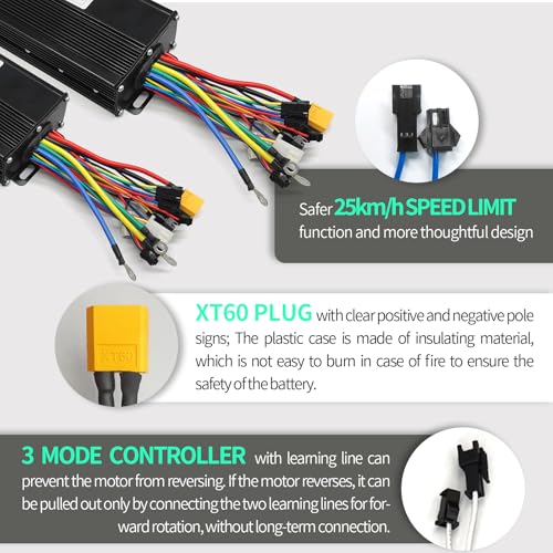 40A Brushless Ebike Controller with Color LCD Display for 1600W-2000W e-Bikes