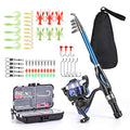 Kids Telescopic Fishing Rod and Reel Combo Set with Lure Case & Carry Bag