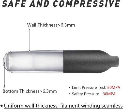 4500 PSI Aluminum Air Bottle - M18 x 1.5 Refillable High-Pressure PCP Cylinder for Scuba Games