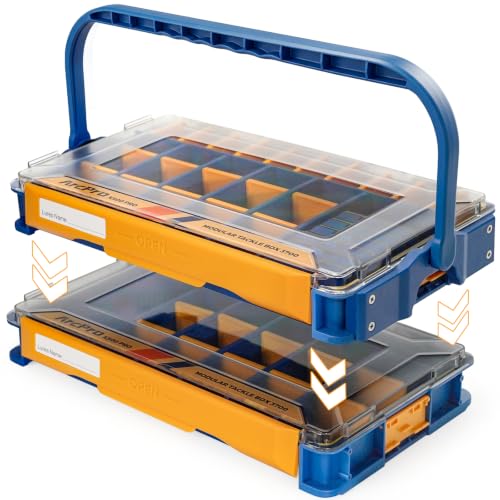 Stackable Waterproof Fishing Tackle Box with Removable Dividers - Floating Bait Storage Case for Freshwater & Saltwater Fishing