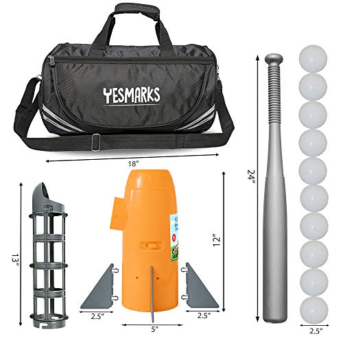 Kids Auto Baseball Pitching Machine Set with Bat and 10 Balls - Outdoor Sports Toy