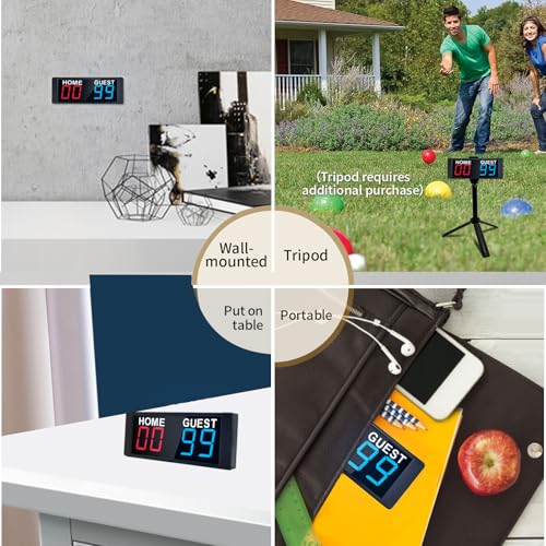 Rechargeable LED Portable Digital Scoreboard with Remote - Red & Blue