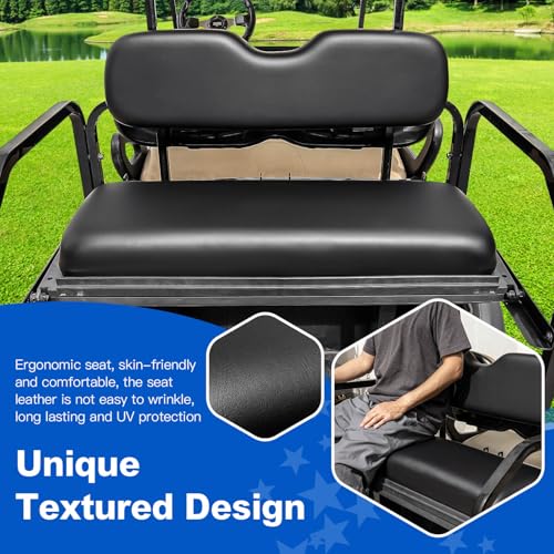 NOKINS Black Rear Seat Replacement Cushion for Golf Cart - Fits Club Car, EZGO, Yamaha