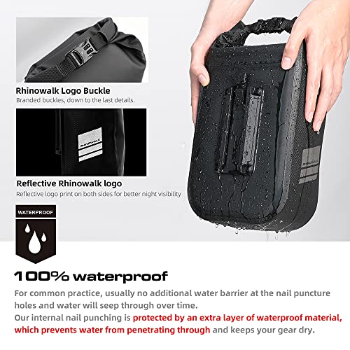 Rhinowalk 6L Front Fork Bag – Waterproof Bike Pannier/Shoulder Bag for E‑Scooters & Mountain Bikes (Black)