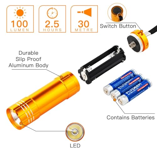 KunHe 60 Pack Mini LED Flashlights with Batteries Bulk for Party & Emergency