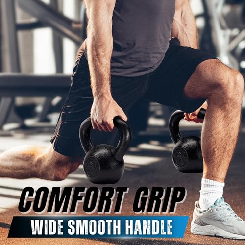 Yes4All Kettlebell Set 5-30 lbs - Durable Cast Iron Workout Weights