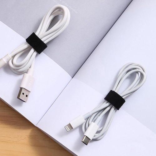 Adjustable Cable Ties - 6.5Ft x 2 Rolls | Reusable Hook and Loop Fasteners for Wire Management - Black