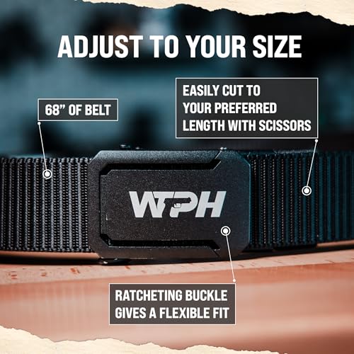 Heavy Duty Tactical Gun Belt with Ratcheting Buckle - Adjustable Concealed Carry Belt - Reinforced Nylon