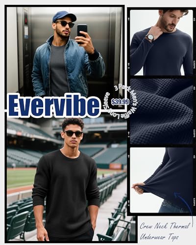 Men's Big & Tall Waffle Thermal Casual Shirts 3 Pack - Black, Gray, Navy Blue 3X-Large