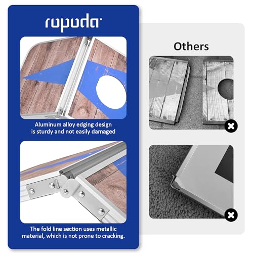 ROPODA Portable Cornhole Board Set 30x20 Inches Blue & Red for Outdoor Games