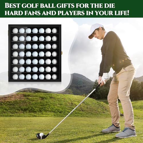 TJ.MOREE Black Wall Mount Golf Ball Display Case for 49 Balls
