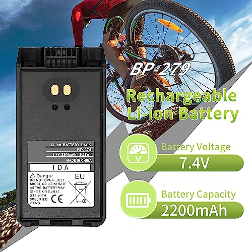 LIENIAO 4-Pack BP-279 Battery for ICOM Radios F1100D IC-F1000 IC-F2000 IC-F2100D