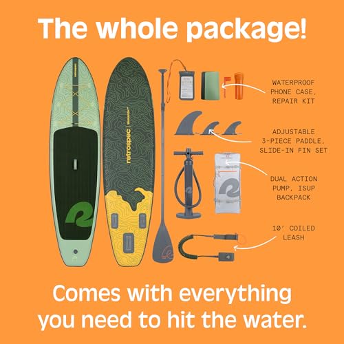 Retrospec Weekender Inflatable Paddle Board 10'6" with Accessories - Wild Spruce