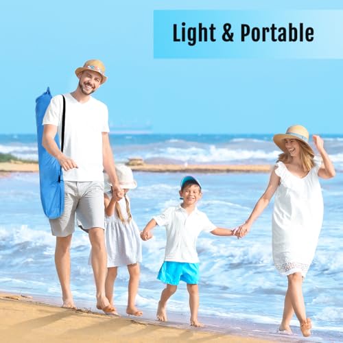 WhiteFang Blackout Beach Tent Sun Shade Shelter for 3-4/5-6 People, Blue, Extendable Floor, UV Protection, Easy Setup
