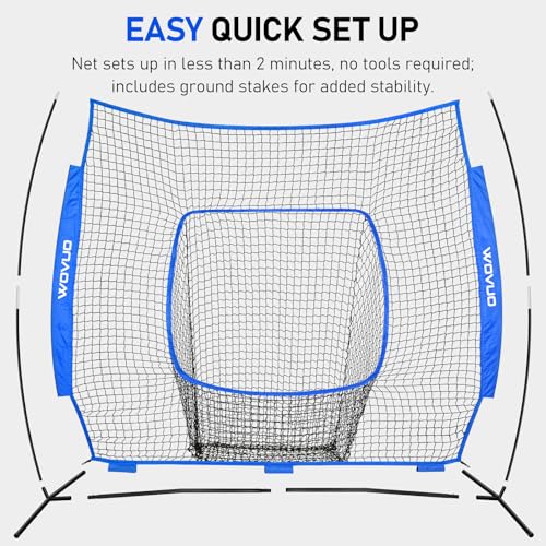 Blue 6x6 ft Baseball Net for Batting & Pitching Training with Strike Zone & Accessories - Kids & Adults Sport Practice
