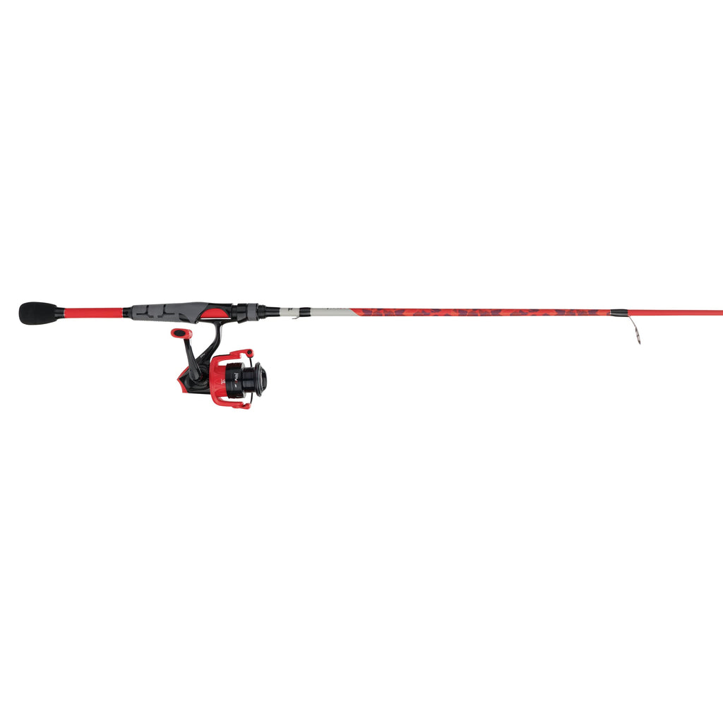 Abu Garcia Max X Spinng Reel and Fishing Rod Combo with Berkley PowerBait Swim Shad Soft Bait Clam, Red, 6'6" - Medium - 1pc