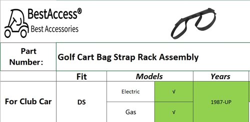 Golf Cart Bag Strap Rack Ass for 1987-Up Club Car DS Gas & Electric Golf Carts Replacement #1013935