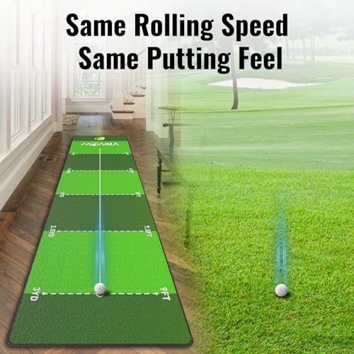 Indoor Golf Putting Mat 26x9ft with Distance Marks and Real Turf Feel