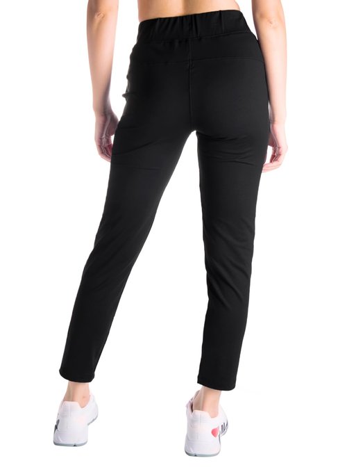 Yogipace Petite Women's 7/8 On The Go Pants, Drawstring Casual Lounge Joggers, Everyday Travel Pants,Black,24",Size Small