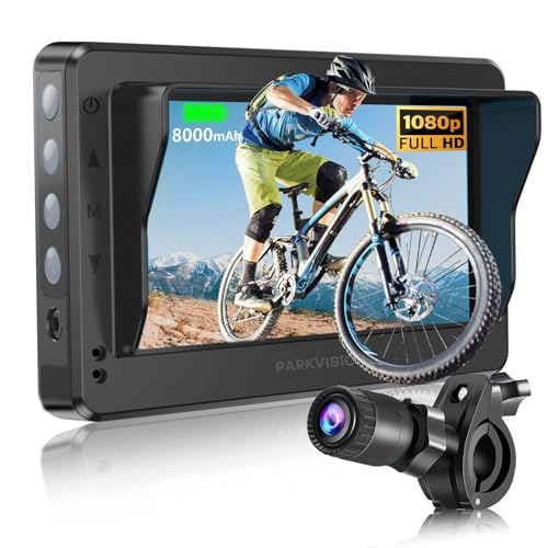 PARKVISION Bicycle Rear View Camera 1080P Monitor Night Vision 9-Hour Battery