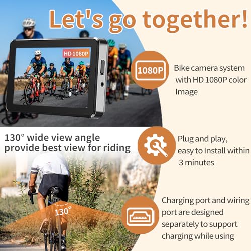 Wankskey 1080P Bicycle Rear View Camera with Night Vision & 360° Rotation