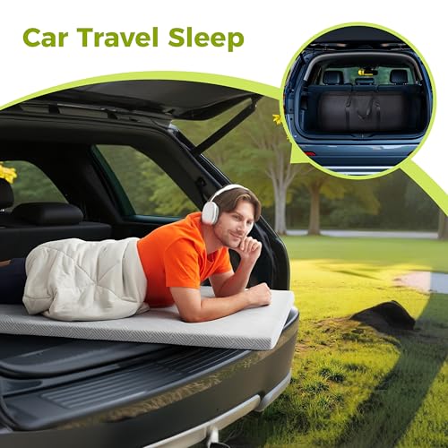 Jamdok Cooling Foam Camping Mattress Waterproof Light Gray 75x30x2"