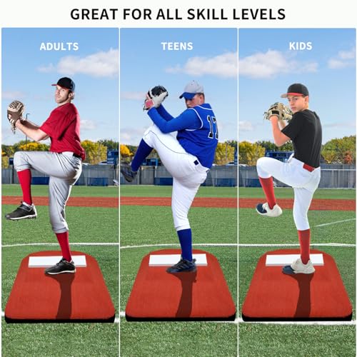 Portable Baseball Pitching Mound 42x34x5 Inch with Synthetic Turf & EVA Base