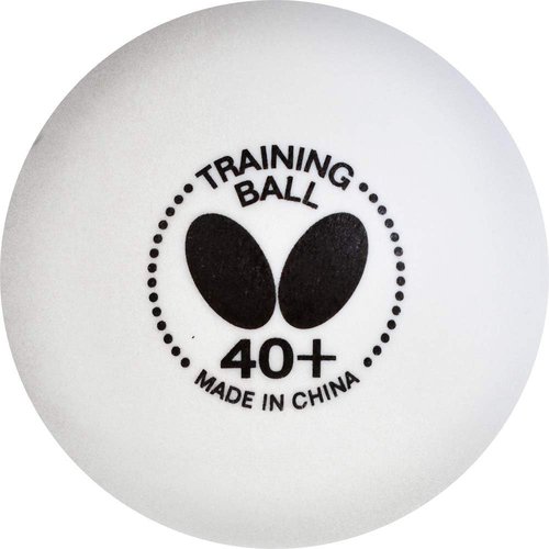 Butterfly 40+ Training Balls - High-Quality White Training Balls | Pack of 6 or 120