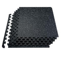 VEVOR Black & White Interlocking Gym Floor Tiles 25L x 25W x 0.56In, 100 sq ft Home Workout Mat Set