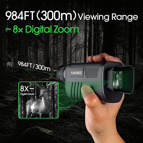 Green Night Vision Monocular Digital Infrared Telescope 8X Zoom for Hunting Camping
