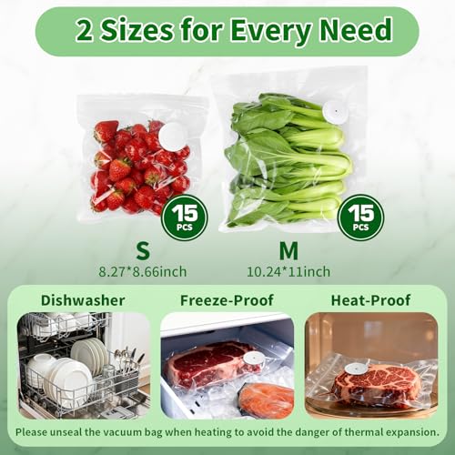 Portable Food Vacuum Sealer with Reusable Bags & Water Tank - Compact & Rechargeable