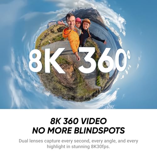 Insta360 X4 Air Graphite Black Starter Bundle 8K 360 Camera, Invisible Selfie Stick, Replacable Lenses
