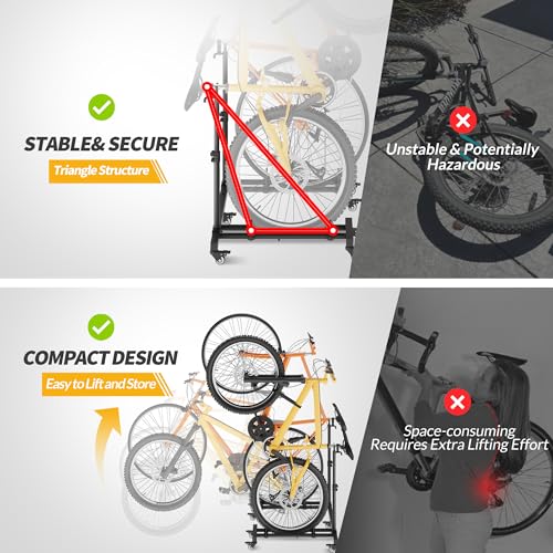 Sttoraboks 2 Pack Vertical Bike Racks for Garage, Fits Bikes Up to 29"