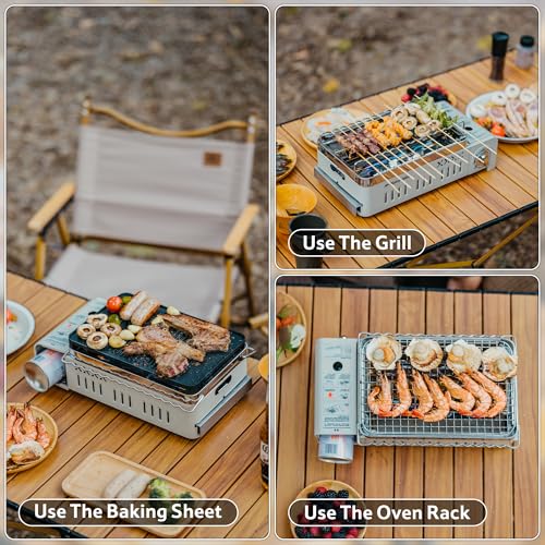 Naturehike Portable Butane Camping Stove with 4-Piece Cookware & Carry Bag