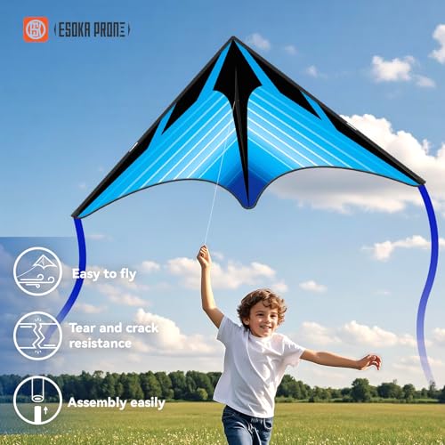 Colorful Blue Green Kites Set for Kids & Adults, Easy to Fly Outdoor Toy - Green, Blue, & Colorful Variation