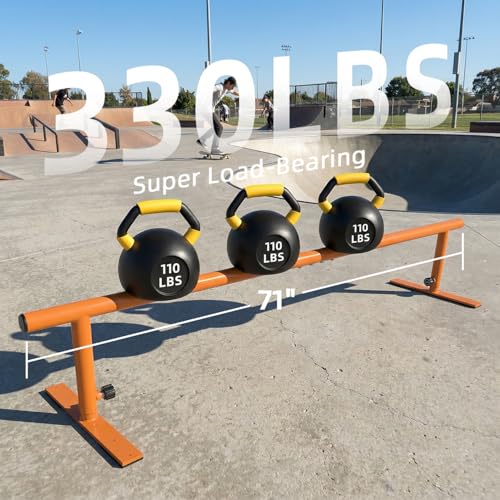MR Round Skateboard Grind Rail - Adjustable Height Skatepark Ramp for Skateboards & Scooter