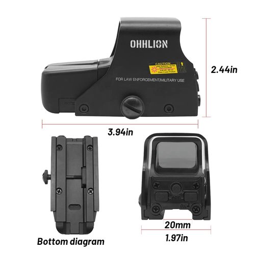 OHHLION 551 Metal Holographic Bright Green & Red Dot Sight