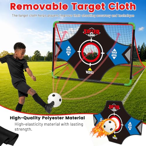 Kids 3-in-1 Soccer Goal with Target & Rebounder - Backyard, Beach Play