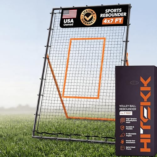 HiTekk 7x4 ft Sports Rebounder Net | Practice Solo Multi-Sport Training