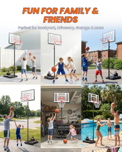 Kids Adjustable Basketball Hoop 33 Inch Portable Outdoor/Indoor Goal