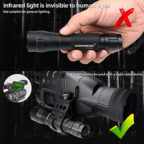 Darkbeam Infrared Flashlight 850nm with Clip – Night Vision Hunting & Observation