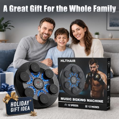 Music Boxing Machine with Gloves - Black - Kids & Adults Fitness Equipment