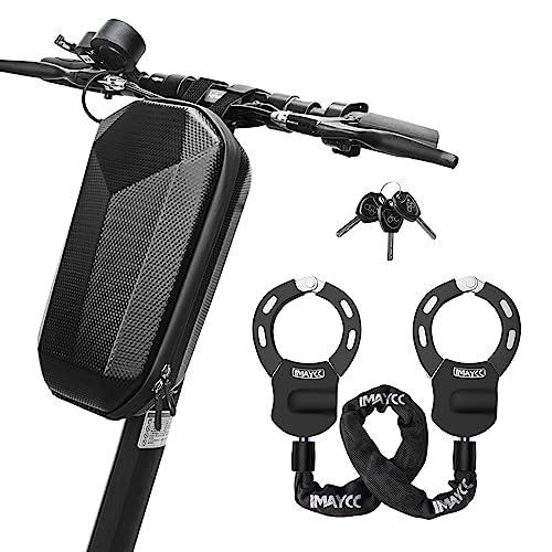 Heavy Duty Electric Scooter Lock with Bag - Black Alloy Chain Security
