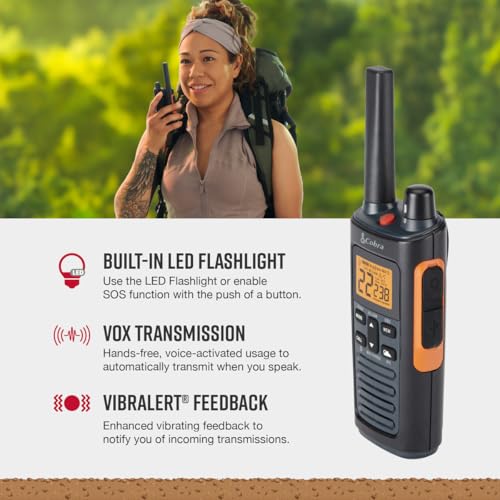 Cobra RX680 Walkie Talkies 2-Pack with Dock Charger, IP54 Water Resistant
